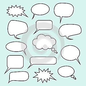Comic style speech bubble set. Vector illustration