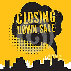 Comic style speech bubble, with text Closing Down Sale