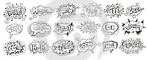 Comic Style Speech Bubbles with Sound Effects