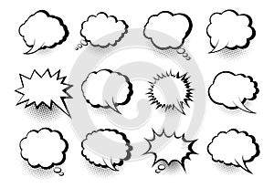 Comic Style Speech and Thought Bubble Set