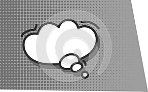 Comic Style Thought Bubble Halftone Background