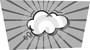 Comic Style Thought Bubble Halftone Background