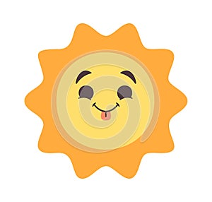 Comic sun doodle cartoon character