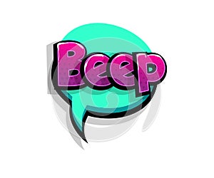 Comic text bleep beep logo sound effects