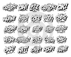 Comic text collection speech bubble