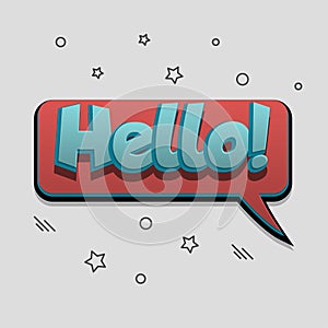 Comic text speech bubble pop art design