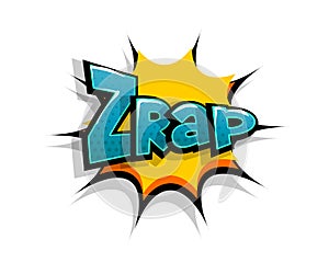 Comic text zrap, zap logo sound effects