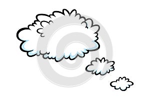 Comic thinking speech bubbles. Think shapes like in comicbooks. Vector illustration