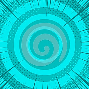 Comic turquoise burst concept