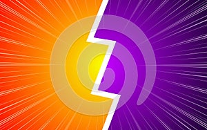 Comic versus fight template background. Vector illustration