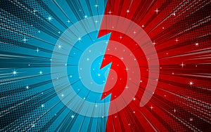 Comic versus fight template background. Vector illustration