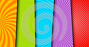 Comic vertical banners composition