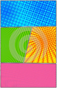 Comic vertical colorful template