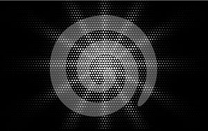 Comic white dotted gradient halftone pop art retro style design on black background. Monochrome shine star or sun