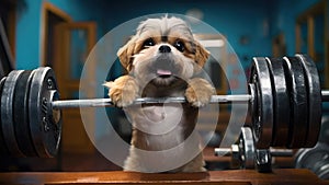 Comical pup exercises, gym escapades entertain viewers.
