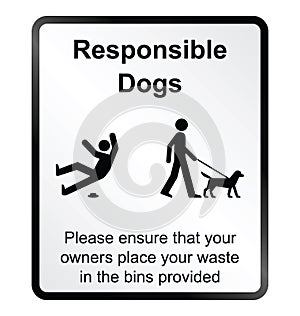 Comical responsible dogs Information Sign