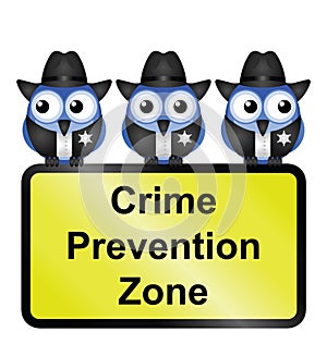 Comical USA crime prevention zone