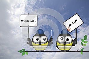 Comical work safe be safe message