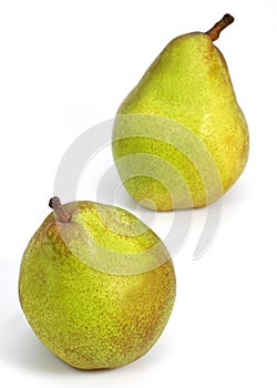 Comice Pear, pyrus communis, Fruit against White Background
