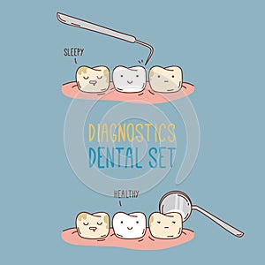 Comics about dental diagnostics and treatment.