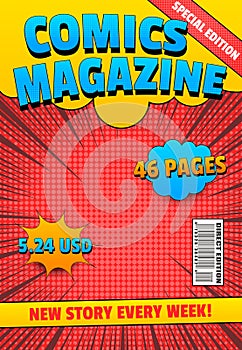 Comics magazine colorful cover
