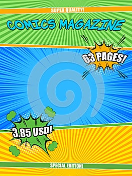Comics magazine colorful template
