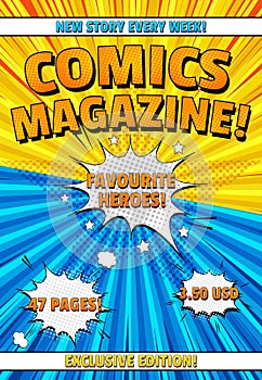 Comics magazine cover template