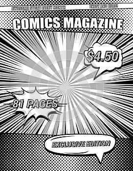 Comics magazine monochrome template