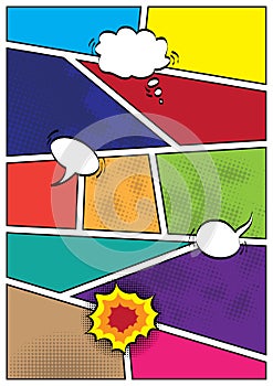 Comics popart style blank layout template