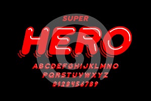 Comics style font design, super hero alphabet