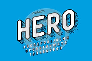 Comics style font design, superhero alphabet