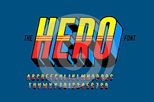 Comics style font design, superhero inspired alphabet