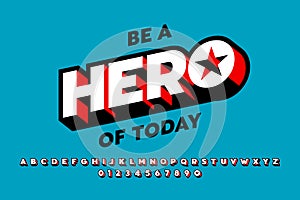 Comics style font design, superhero inspired alphabet