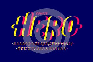 Comics style font, super hero alphabet