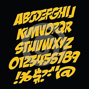 Comics style font. Vector alphabet.