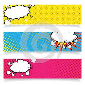 Comics Template. Vector Retro Comic Book Speech Bubbles Illustration.