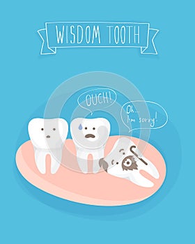 Comics about wisdom tooth, vector