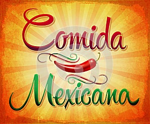 Comida Mexicana - Mexican Food Spanish text photo