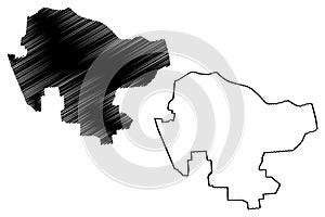 Comilla City Peoples Republic of Bangladesh, Chittagong Division map vector illustration, scribble sketch City of Cumilla map