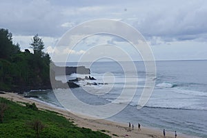 Coming ashore wave in the area of Gris Gris beach on the island of Mauritius