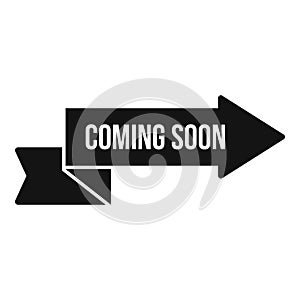 Coming soon arrow icon simple vector. Advert brand