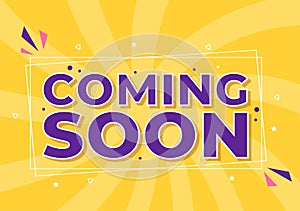 Coming Soon background Vector Illustration. Business Advertising with Sign or Label Design for Sale Serve as a Banner and Poster