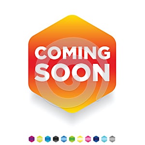 Coming Soon button vector for web