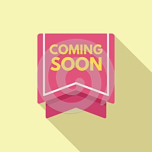 Coming soon icon flat vector. Label poster