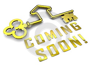 Coming Soon Key Shows Upcoming Real Estate Property Available - 3d Illustration
