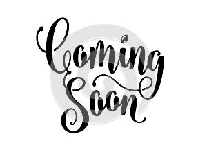 Coming soon sign isolated on white background, lettering word text