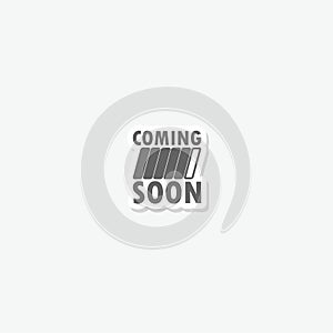 Coming soon simple icon sticker isolated on gray background