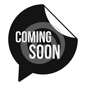 Coming soon speech bubble icon simple vector. Seal element advert