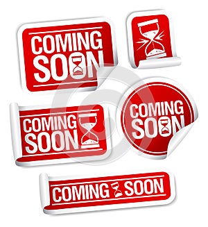 Coming soon stickers.