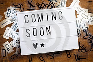 Coming Soon Text on Lightbox